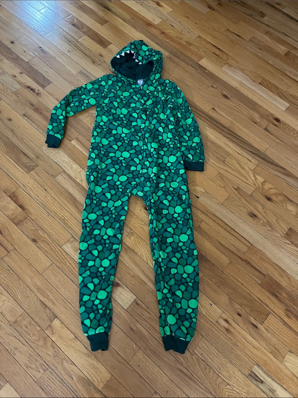 The Children's Place Green Dino-Print Hooded One-Piece